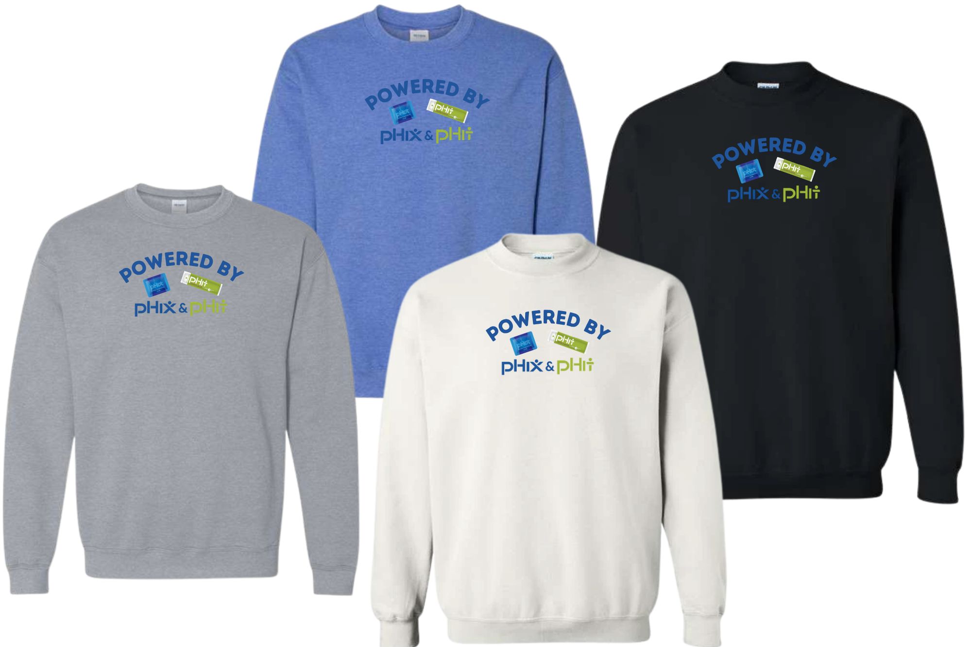 Powered By pHix & pHit Crew Sweatshirt | pHixGear